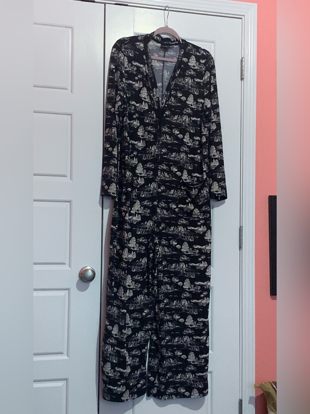 Bumblebee by Jill Martin Black Jumpsuit with Cream Scenic Print